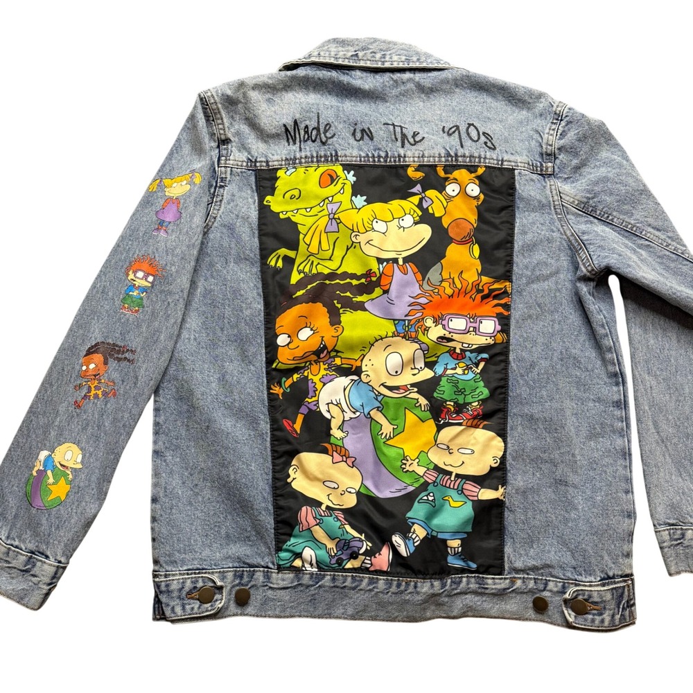 Nickelodeon Rugrats Denim Jacket Medium Blue Graphic 90s Nostalgia